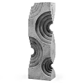 Modern Concrete Decorative Ornament Set With Geometric Hollow Circular Curved Patterns