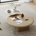 Modern Coffee Table Wooden Coffee Table Decorative Ornaments Combination 3d model