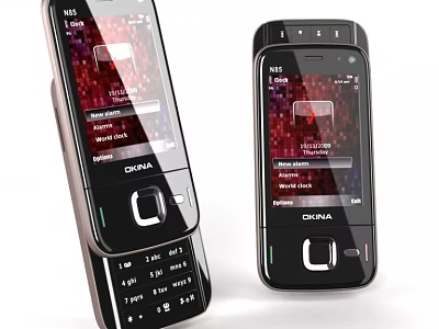 Digital Mobile Phones With Music Player Interface And Physical Keyboards Design 3d model