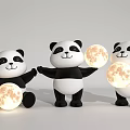 Panda Moon Table Lamp Cartoon Table Lamp Children Table Lamp 3d model