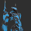 Futuristic Blue Mech Weapon System With Advanced Mechanical Armor And Sci Fi Design 3d model