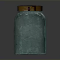 Green Ceramic Storage Jar With Brown Lid And Textured Surface Design 3d model