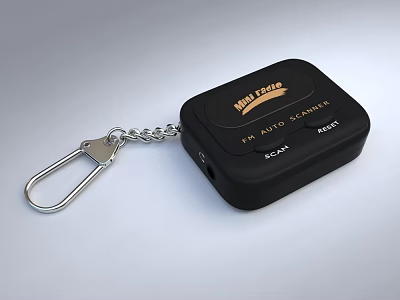 Black HOT SCAN FIR AUTO SCANNER X747 Digital Device With Metal Keychain 3d model