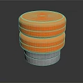 Orange Cylindrical Furniture Pads With Soft Surface And Metal Base Stacked Design