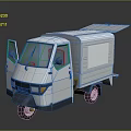 Modern Compact Tricycle Food Truck With Open Doors Cargo Box And Delivery Design