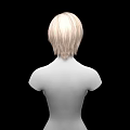 Game And Movie Character 3D Model With Blonde Short Hair No Facial Features Prominent Chest