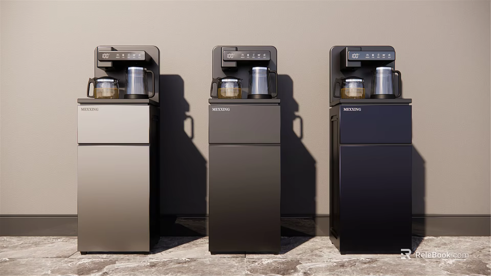 Modern Design Philips Standing Water Dispensers In Gray Dark Gray And Black 3d model 
