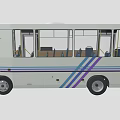 Cartoon bus minibus bus passenger bus shuttle bus low face number low model simple model game sub-era film and television level stylization 3d model