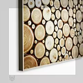Natural Wooden Slices Wall Decor with Circular Patterns and Rustic Design for Home Interior Decoration