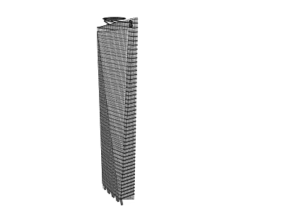 Modern High Rise Office Building With Tall Structure Glass Windows And Exterior Design 3d model