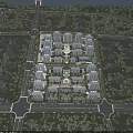 Aerial Planning of Modern Residential Community With Buildings Layout Green Spaces and Road Networks