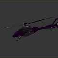 Purple Helicopter Model Featuring Multiple Rotors and Detailed Design on Dark Background