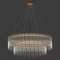 Elegant Crystal Chandelier Round Design With Hanging Crystal Strands And Modern Luxury Style