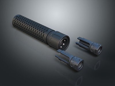 Modern silencer suppressor muffler military 3d model