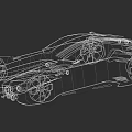 Modern Sports Car Wireframe Design With Sleek Outline And Detailed Illustration