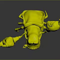 Cartoon Red Crab Character With Big Claws And Happy Expression