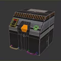 Modern Gray Equipment with Orange Black Stripes and Yellow Hexagon Display and Bottom Handles Structure