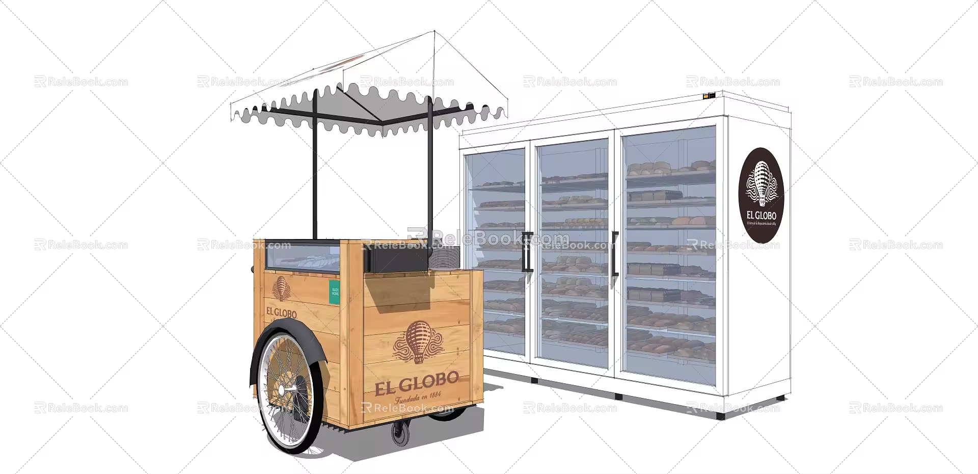 Modern Vans Snack Kiosk Mobile Vending Kiosk Computer Snack Stall Booth 3d model