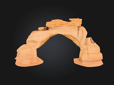 Stone And Wood Arch Structure With Natural Texture And Crafted Design Details 3d model