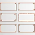 Decorative Line Frames with Various Intricate Designs in Copper Tone on White Background 3d model