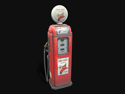 Vintage Red Texaco Gas Pump With Globe Top And Retro Design Features 3d model