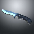 Sharp Serrated Blade Knife With Black Ergonomic Handle And Metal Rivets