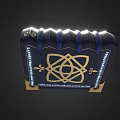Blue Cover Book With Gold Decorations Central Gemstone Blue Ribbons And Red Bookmark