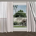 Modern Universal Curtain Fabric Curtain Gauze Curtain Screen Window 3d model