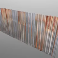 Decorative Corrugated Metal Panel Wall With Silver Copper And Gray Textures 3d model