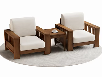 New Chinese Style Single Sofa Single Chair Leisure Chair 3d model
