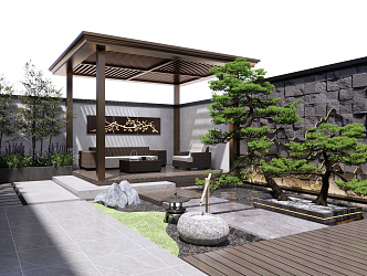 New Chinese Courtyard Landscape 3d model