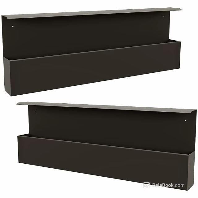 Black Wall Mounted Shelves Decorative Ornament Display Set for Home Decor Accents 3d model 