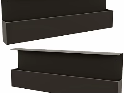 Black Wall Mounted Shelves Decorative Ornament Display Set for Home Decor Accents 3d model