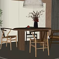 Quiet table and chair combination 3d model