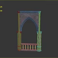 Gothic Stone Archway With Carved Details Decorative Columns And Balustrade