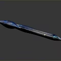 Blue Glass Dolphin Shaped Aquatic Animal With Glossy Texture Circular Hole In Dark Background