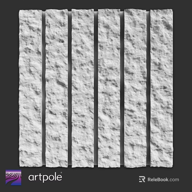 White Textured Long Strip Building Components For Interior Wall Decoration 3d model 