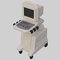 Portable Medical Equipment With Display Screen And Control Panel On Wheels 3d model