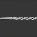 Silver Spiral Drill Bit Tool On Black Background With Metallic Finish