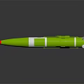 Green Military Missile With White Sections Red Warhead And Grid Design