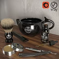 Men's Shaving Accessories Set With Brush Ceramic Bowl Oil Cream And Razor