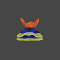 Vibrant Colorful Sea Slug With Blue Body Yellow Edge And Red Tentacles