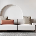 Modern double sofa multiplayer sofa 3d model