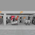 Nike Clothing Store Interior With Sportswear Display Racks And Mannequins