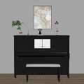 Modern Piano Accessories Ornaments Musical Instruments Decorative Painting Piano Stool 3d model