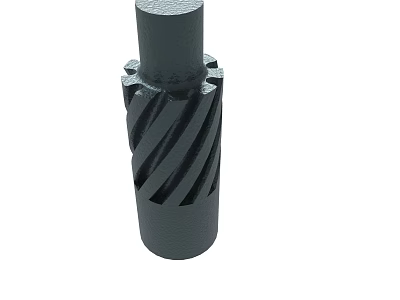 Black Metal Helical Gear With Spiral Teeth And Cylindrical Design 3d model