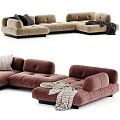 Modern Light Luxury Multi-Person Corner Sofa Set 3d model