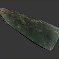 Ancient Green Stone Weapon With Handcrafted Blade And Textured Surface Design 3d model