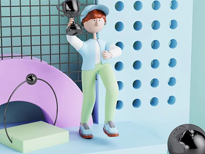 Modern Meichen Cartoon Characters 3d model