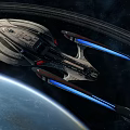 Futuristic Sci Fi Spaceship Models With Streamlined Blue White And Detailed Design